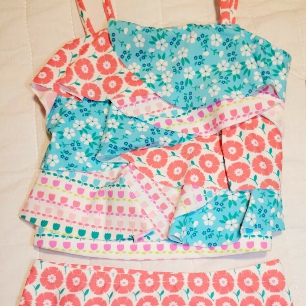 Tommy Bahama Girls Floral Tiered Swim Set Size 12M